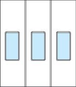 folding door with rectangular windows